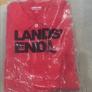 Lands' End Men's Red Polo Shirt